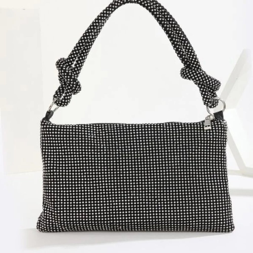 Rhinestone Decor Knot Detail Clutch Bag - Picture 5 of 8